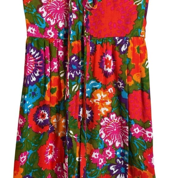 Vintage 60's Sandra Post Bold Psychedelic Floral Print Pillar Dress Small RARE - Picture 7 of 13